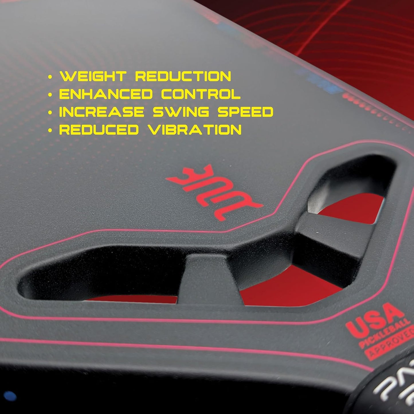 Paddle Royal AEROSPACE Carbon Fiber Pickleball Paddle, Honeycomb Core with Comfort Grip, 420mm x 185mm x 14mm, Power Control Enhanced