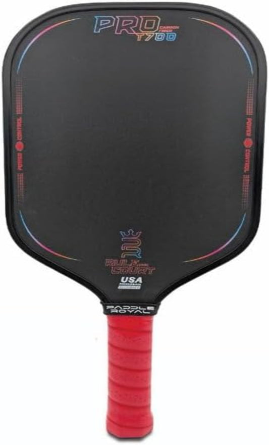 Paddle Royal REDKNIGHT PRO T700 Pickleball Paddle, Cold Pressed Carbon Fiber, Honeycomb Core, 3K Texture, Comfort Grip, USA Pickleball Approved
