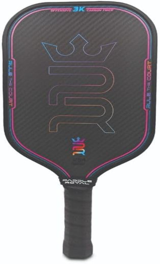 Paddle Royal SHERBET 3K Carbon Fiber Pickleball Paddle, Offensive Racket with Honeycomb Core, T700 Teflon Face, TPU Edge Protection, Comfort Grip