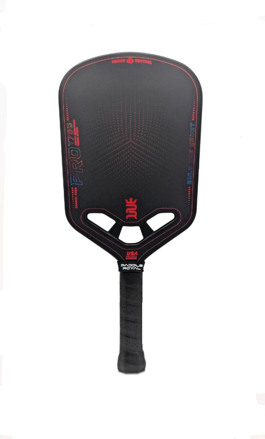 Paddle Royal AEROSPACE Carbon Fiber Pickleball Paddle, Honeycomb Core with Comfort Grip, 420mm x 185mm x 14mm, Power Control Enhanced